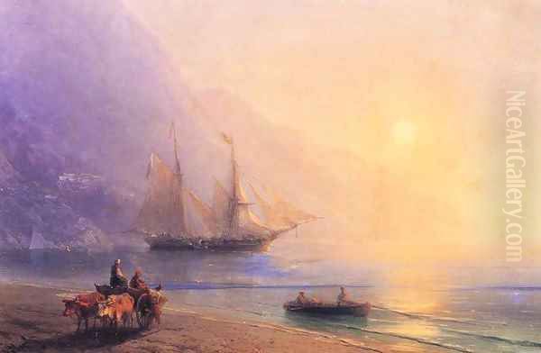 Loading Provisions off the Crimean Coast Oil Painting by Ivan Konstantinovich Aivazovsky