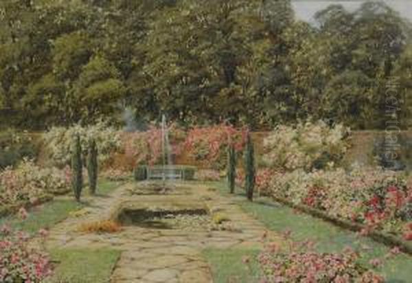 Old Vicarage Gardens, Norfolk Oil Painting by Lilian Stannard