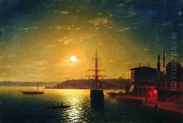 The Bay Golden Horn Turkey Oil Painting by Ivan Konstantinovich Aivazovsky