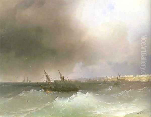 View of Odessa 3 Oil Painting by Ivan Konstantinovich Aivazovsky