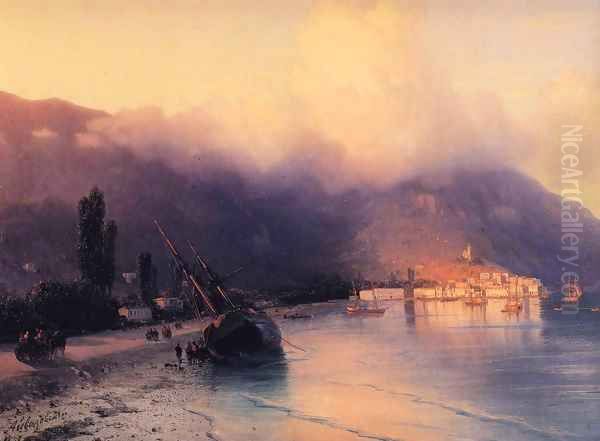 View of Yalta Oil Painting by Ivan Konstantinovich Aivazovsky