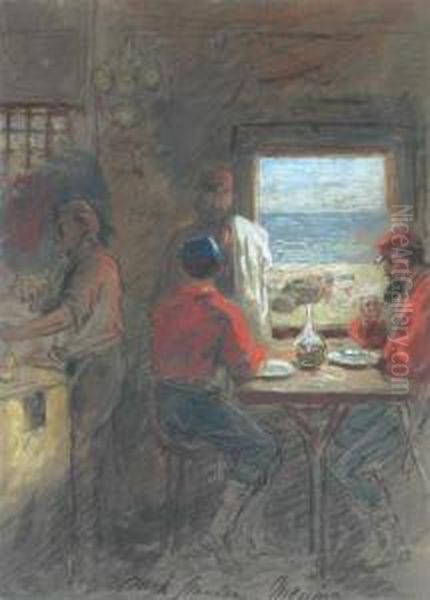 Figures At A Window, Messina Oil Painting by George Clark Stanton