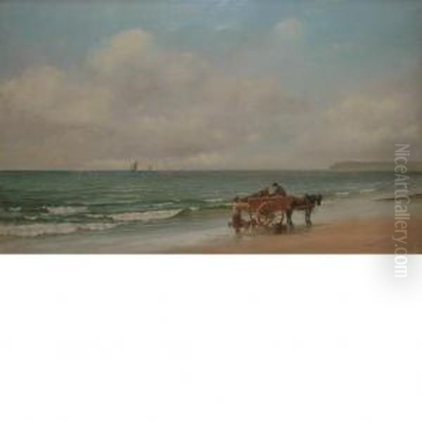 Horse Cart By The Sea Oil Painting by Horace Hale Stanton