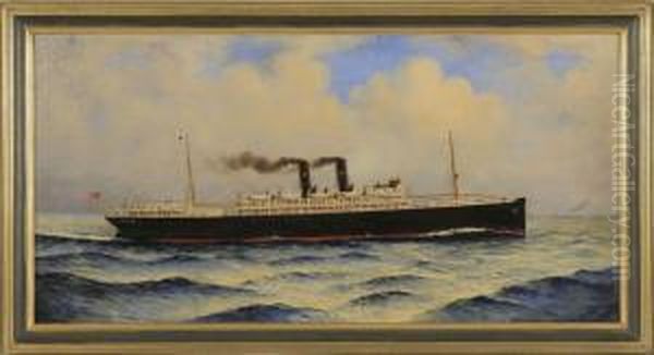 Portrait Of A Morgan Line Steamship Oil Painting by Samuel Ward Stanton