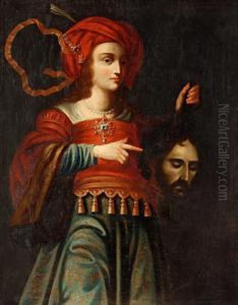 Judith With Holoferne'shead Oil Painting by Massimo Stanzione