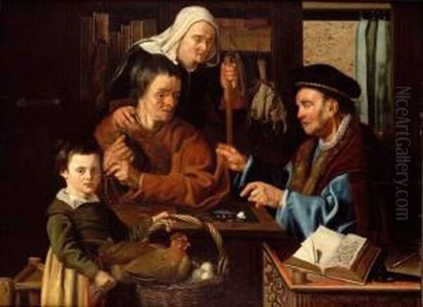 Le Paiement De La Dime Oil Painting by Jan Woutersz. Stap