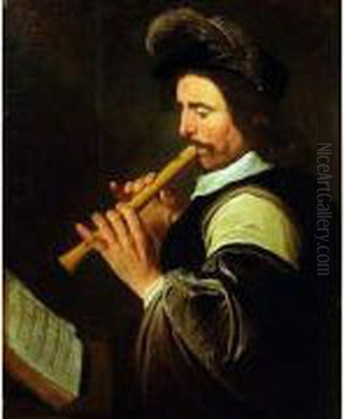 Un Joueur De Flageolet Oil Painting by Jan Woutersz. Stap