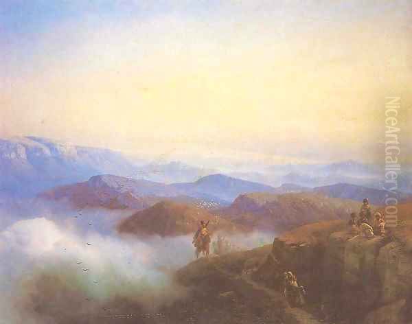 Range of the Caucasus mountains Oil Painting by Ivan Konstantinovich Aivazovsky