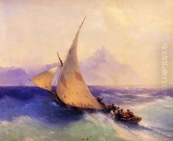 Rescue at Sea (detail) Oil Painting by Ivan Konstantinovich Aivazovsky