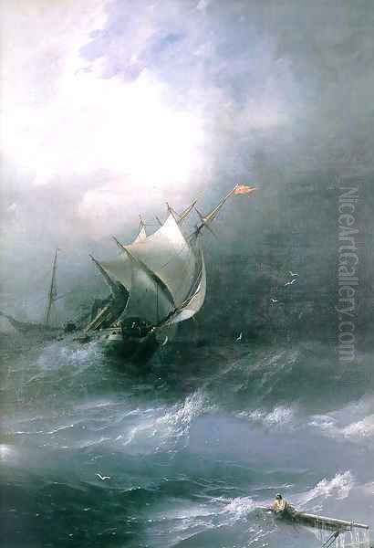 Tempest on Ice ocean Oil Painting by Ivan Konstantinovich Aivazovsky