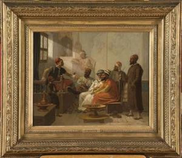 Fumeurs Ottomans Dans Un Interieur Oil Painting by Julius Josephus Gaspard Starck