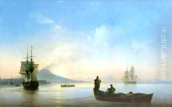 The Bay of Naples on morning Oil Painting by Ivan Konstantinovich Aivazovsky