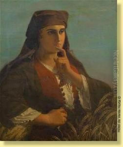 Jeune Ukrainienne Oil Painting by Julius Josephus Gaspard Starck