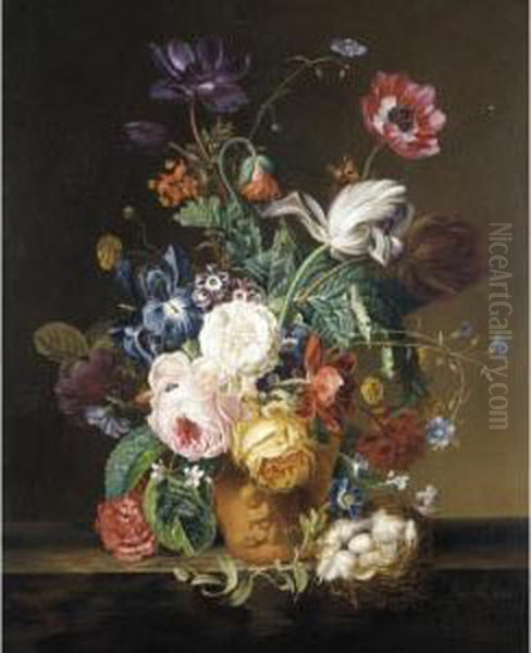 Floral Still Life Oil Painting by Johann Friedrich Starke