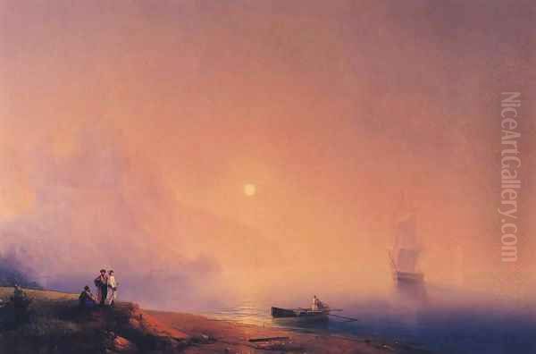 Crimean Tartars on the Sea Shore Oil Painting by Ivan Konstantinovich Aivazovsky