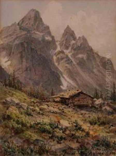 Malga Rosetta A San Martino Di Castrozza Oil Painting by Wilhelm Starke