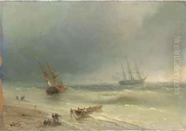 Going aground Oil Painting by Ivan Konstantinovich Aivazovsky