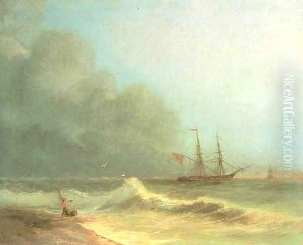 Sea before storm Oil Painting by Ivan Konstantinovich Aivazovsky