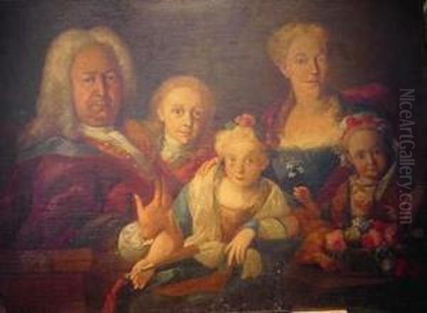 Portrait Of Charles Vi, Maria Theresia And Members Of The Royalfamily Oil Painting by Jakob Karl Stauder