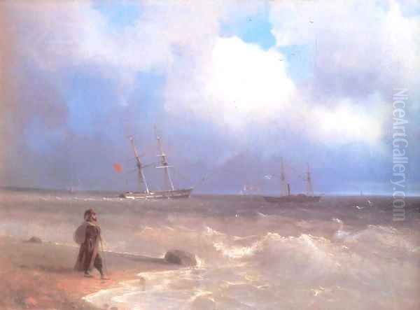 Sea Coast Oil Painting by Ivan Konstantinovich Aivazovsky