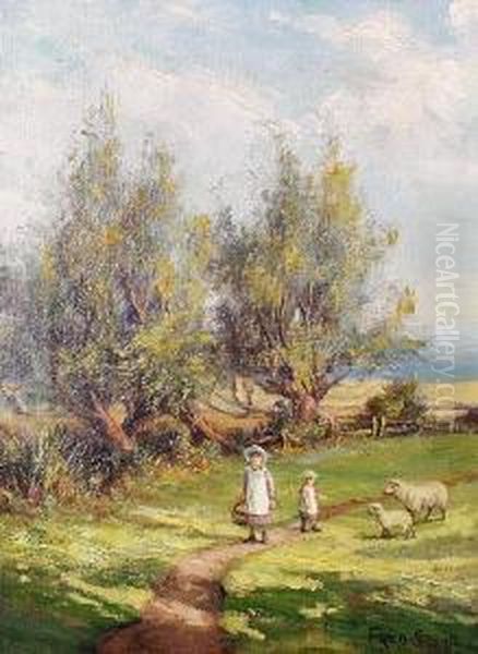 Children On A Country Lane Oil Painting by Frederick Stead