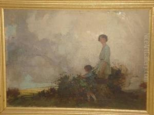 Blackberry Pickers Oil Painting by Frederick Stead