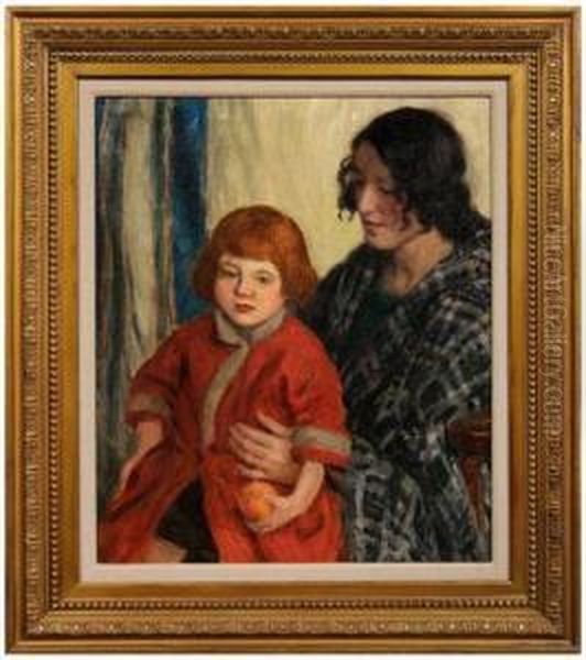 Mother And Child Oil Painting by Frederick Stead