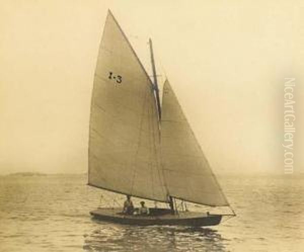 A Whittmore Yacht Of Winthrop, Mass. Probably Off Marblehead Oil Painting by Nathaniel Livermore Stebbins