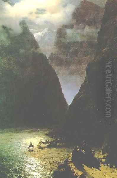 The Daryal canyon Oil Painting by Ivan Konstantinovich Aivazovsky