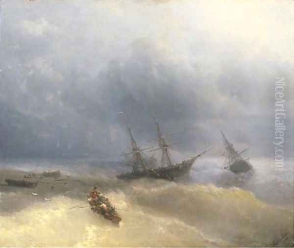 The Shipwreck 3 Oil Painting by Ivan Konstantinovich Aivazovsky