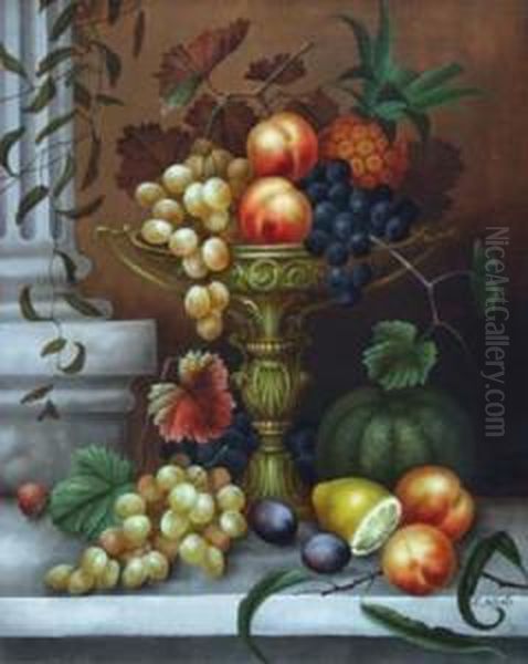 Still Life With Fruit Oil Painting by Edwin Steele