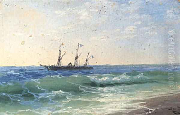 Coastal Shipping Oil Painting by Ivan Konstantinovich Aivazovsky