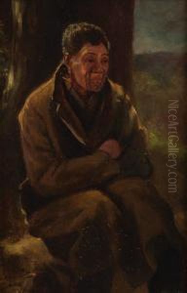 Male Maori Subject Oil Painting by Louis John Steele