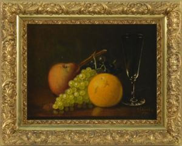 Still Life With Fruit And A Champagne Flute Oil Painting by Thomas Sedgewick Steele