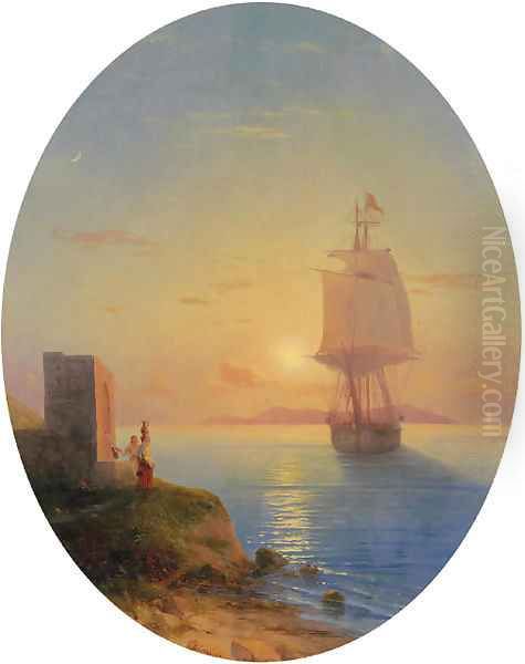 Coastal sunset Oil Painting by Ivan Konstantinovich Aivazovsky