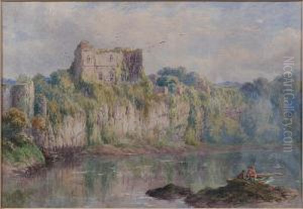 Chepstow Castle Oil Painting by John Steeple