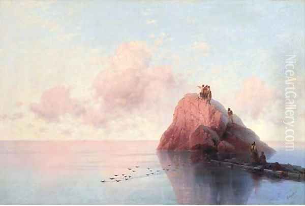 Dawn at sea Oil Painting by Ivan Konstantinovich Aivazovsky