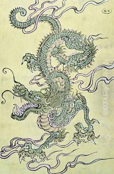 A Chinese Dragon Oil Painting by Anonymous Artist