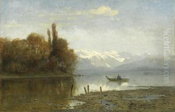 At Lake Starnberg Oil Painting by Arnold Steffan