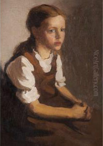 Portrait Of A Young Girl Oil Painting by Caroline Stehlin