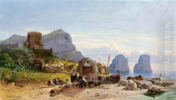 Veduta Di Capri Oil Painting by Heinrich Stein