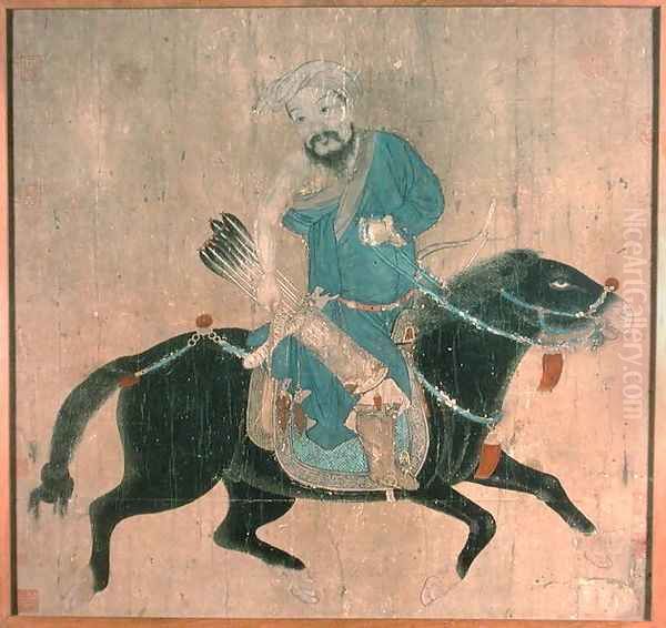 Mongol archer on horseback, from seals of the Emperor Ch'ien Lung and others, 15th-16th century Oil Painting by Anonymous Artist