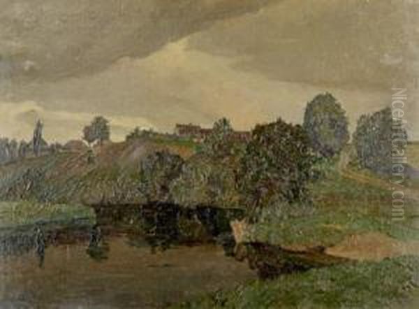 Dorf Am Hang Oil Painting by Erwin Steiner