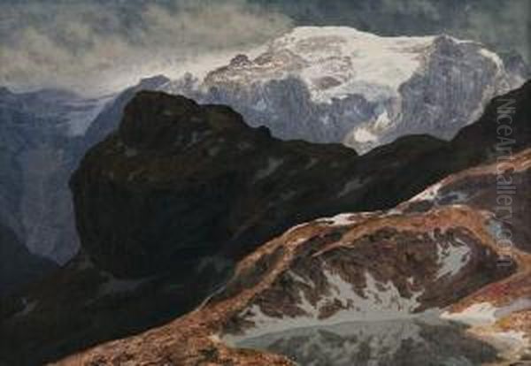 Panorama Alpin Oil Painting by Leonhard Steiner