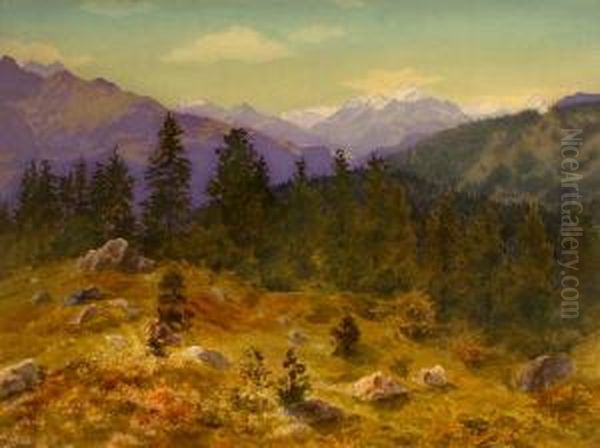 Auf Runcahohe Bei Flims Oil Painting by Leonhard Steiner