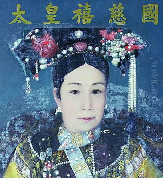 Portrait of the Empress Dowager Cixi (1835-1908) Oil Painting by Anonymous Artist