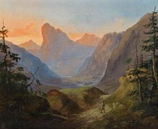 Schafberg Oil Painting by Franz II Steinfeld