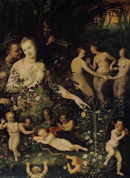 Mythological Allegory c. 1580 Oil Painting by Anonymous Artist