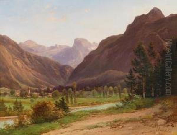 Pinzgaulandschaft Bei Lofer Oil Painting by Franz II Steinfeld