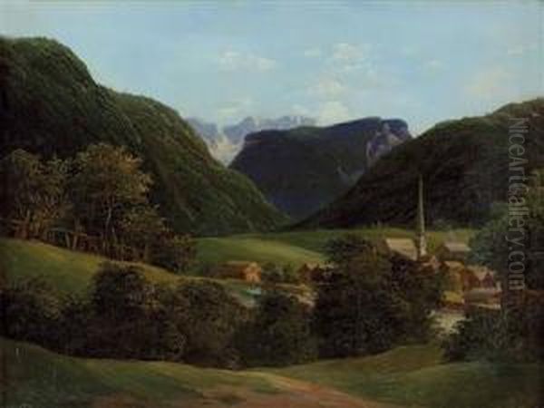 Dorf Im Salzkammergut Oil Painting by Wilhelm Steinfeld